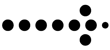 黒い円でできた右矢印
